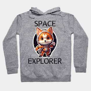 Red Fox Astronaut - Space Explorer (Black Lettering) Hoodie